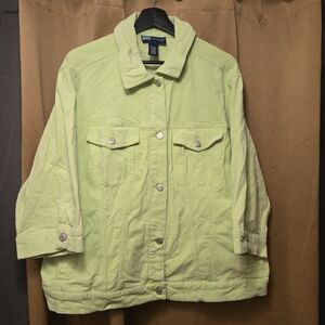 Avenue Blues size 22/24 lime corduroy y2k jacket
